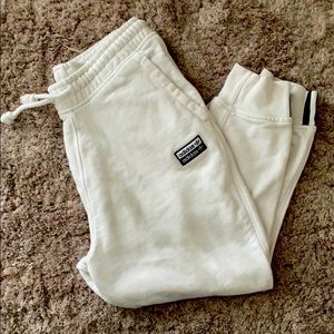 White and black Adidas sweatpants